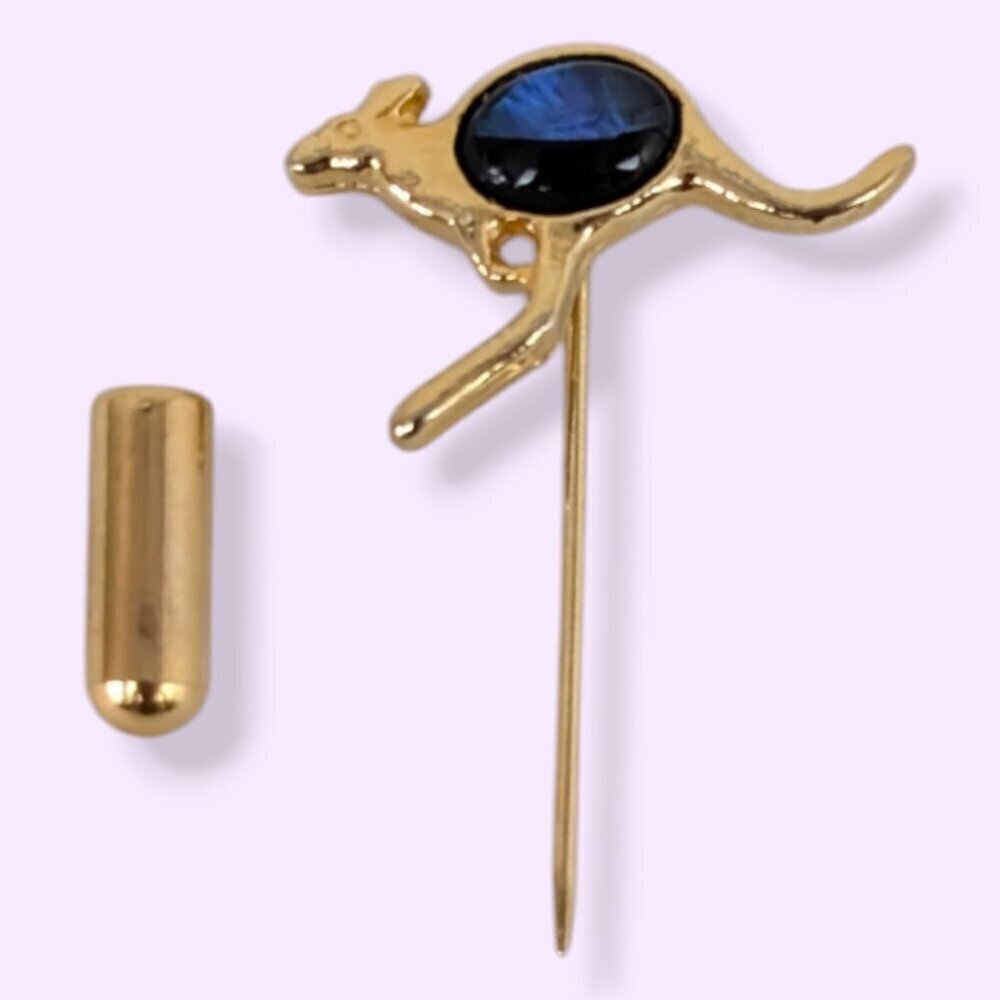(2/$20) Blue Stone Kangaroo Stick Pin